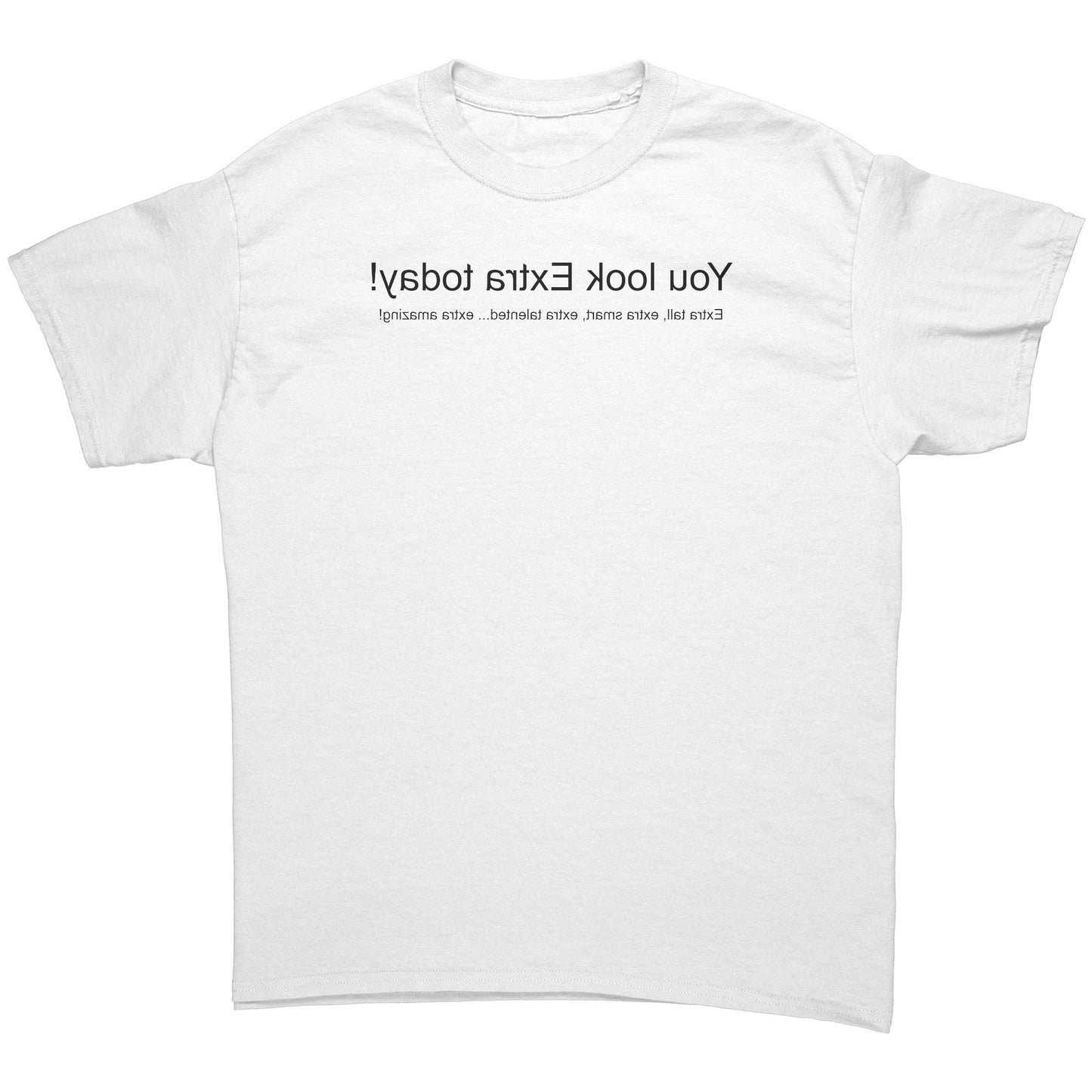 Extra Mirrored Men's Shirt With Black Lettering