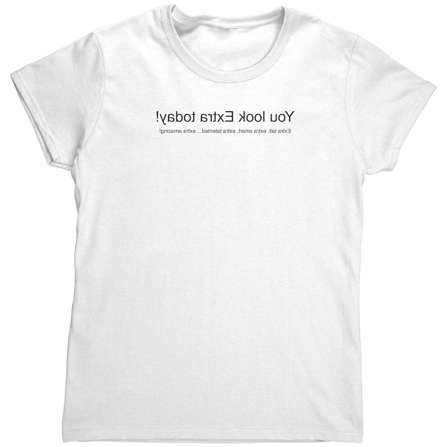 Extra Mirrored Women's Shirt With Black Lettering