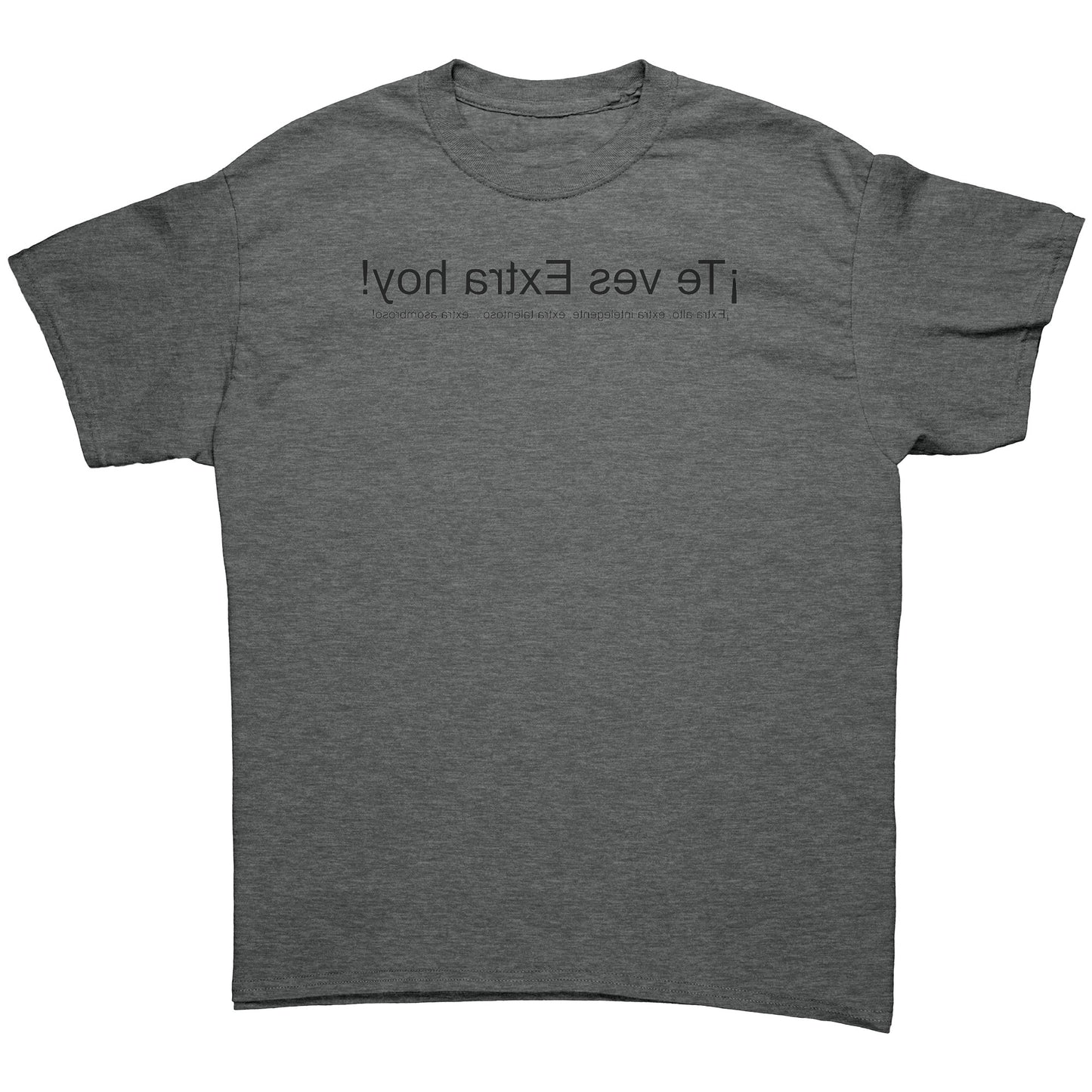 Extra camisa (hombres) con letras espejadas negras masculinas