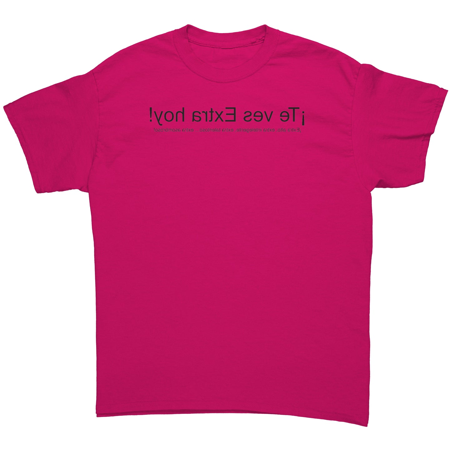 Extra camisa (hombres) con letras espejadas negras masculinas