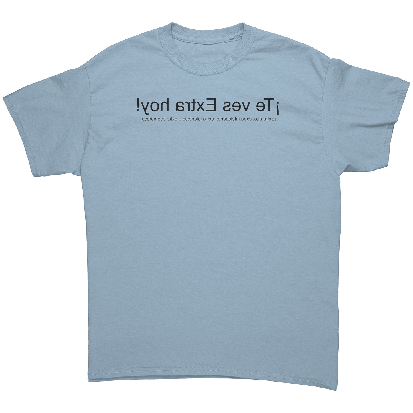 Extra camisa (hombres) con letras espejadas negras masculinas