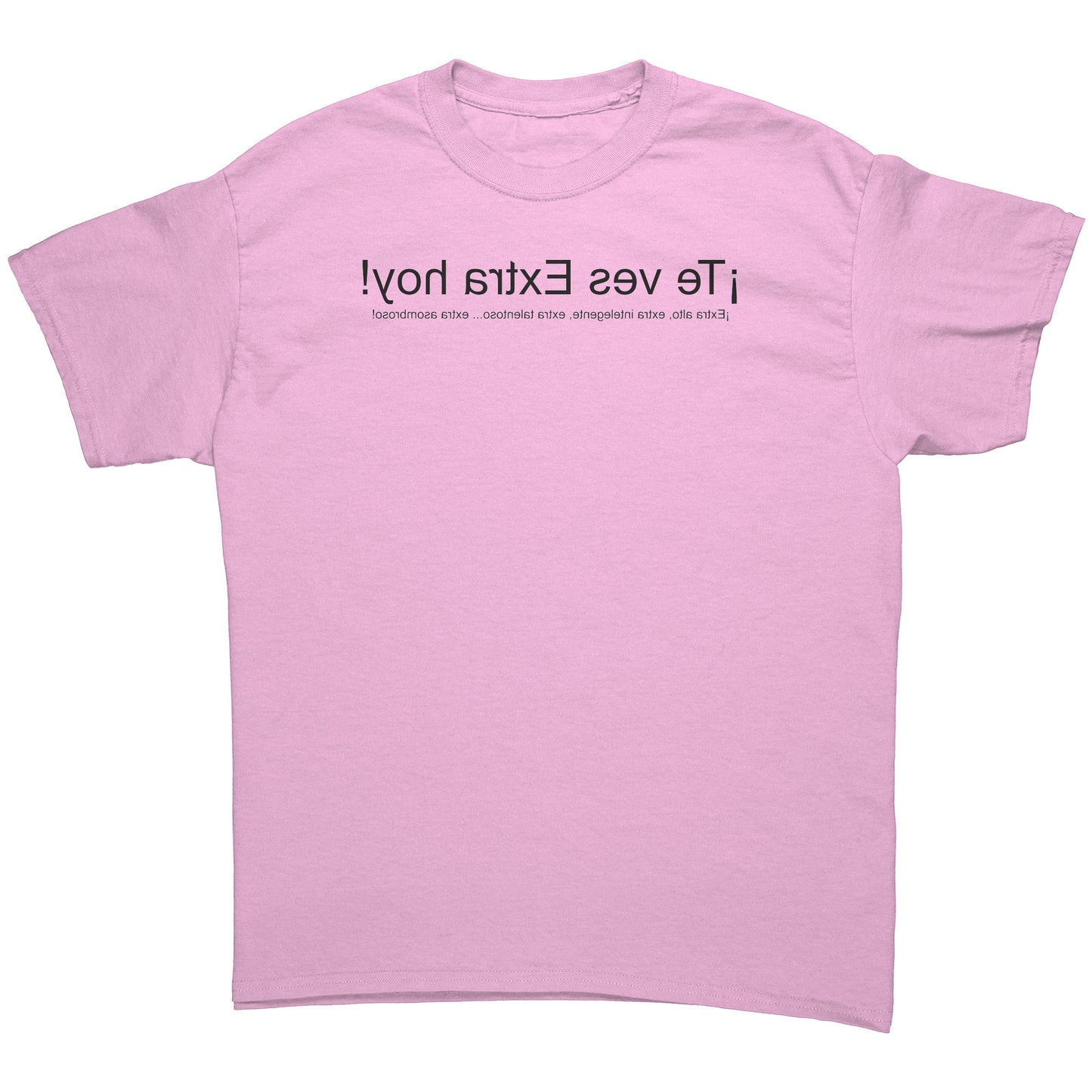 Extra camisa (hombres) con letras espejadas negras masculinas