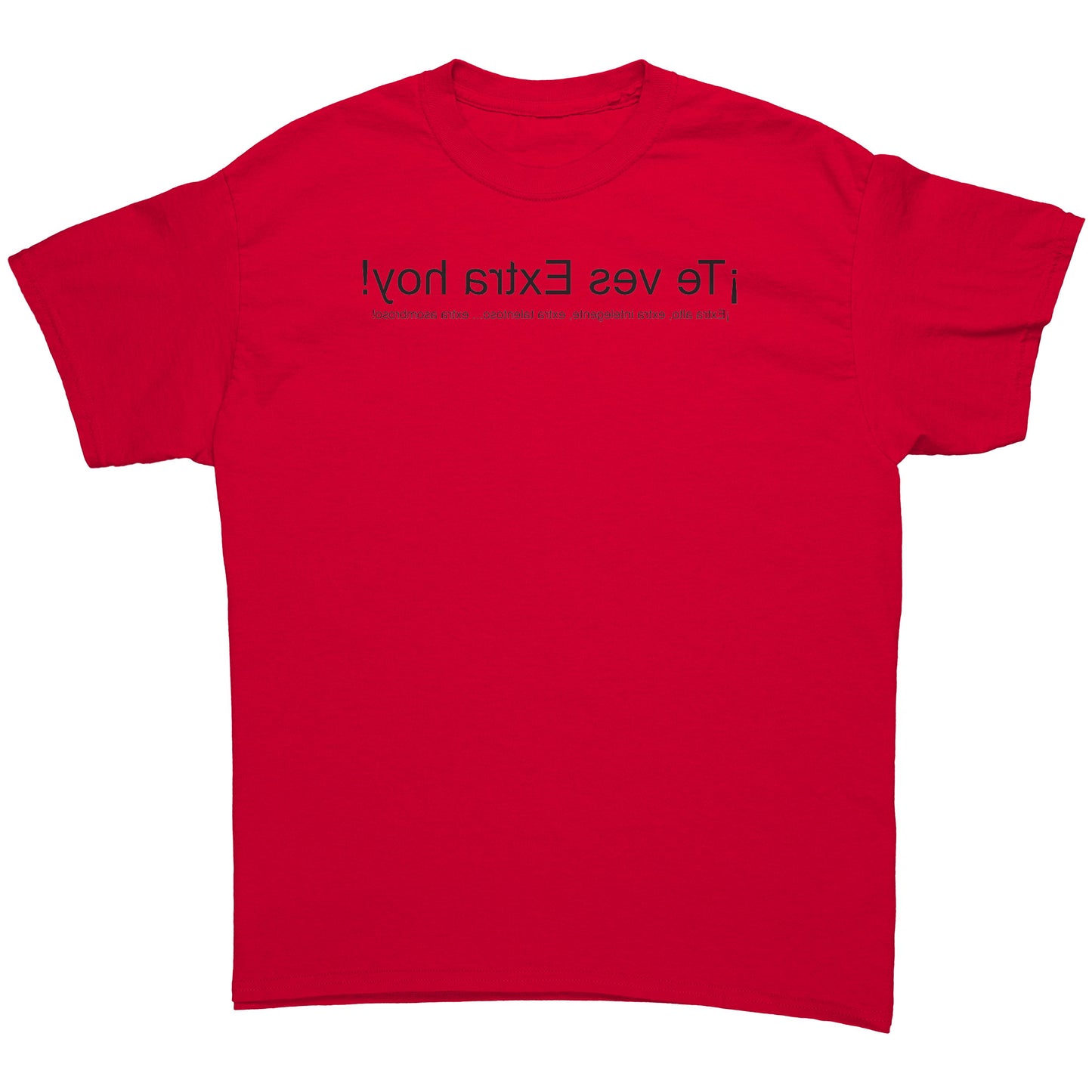 Extra camisa (hombres) con letras espejadas negras masculinas