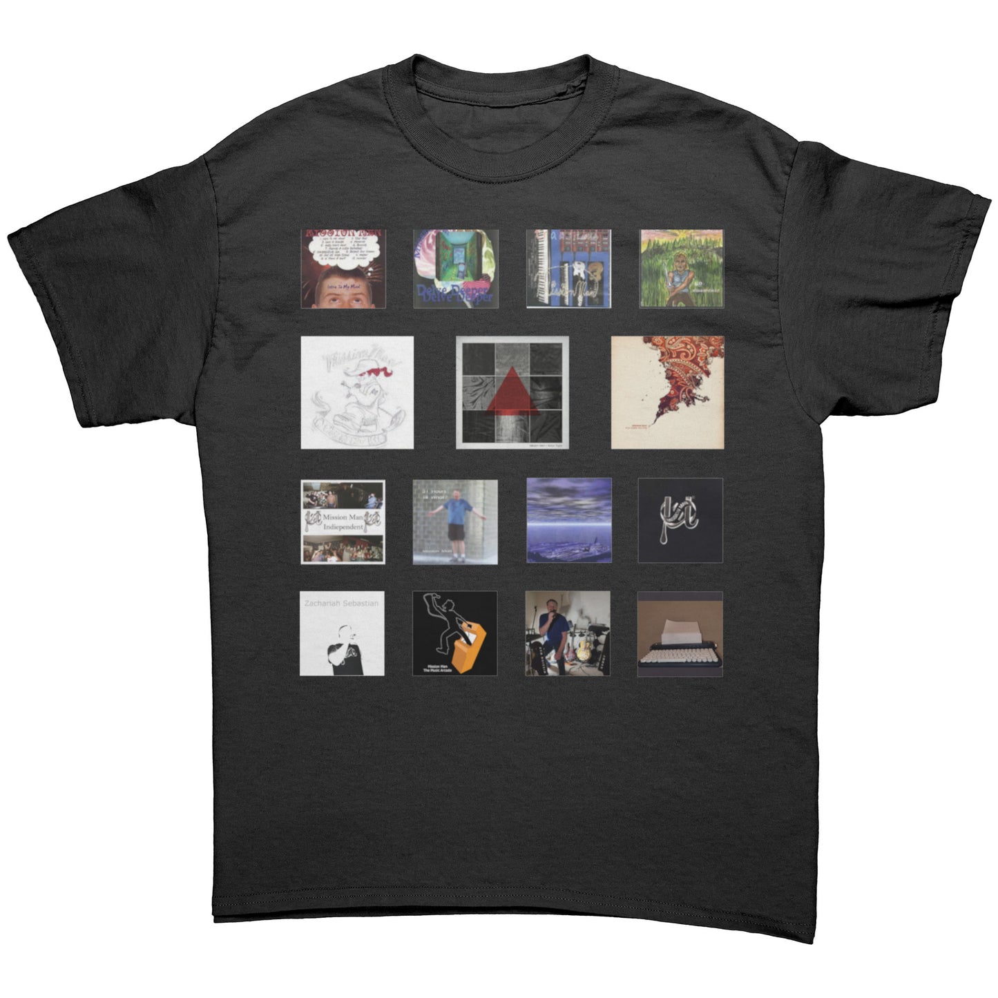 Mission Man First European Tour Shirt with discography on front (first version)