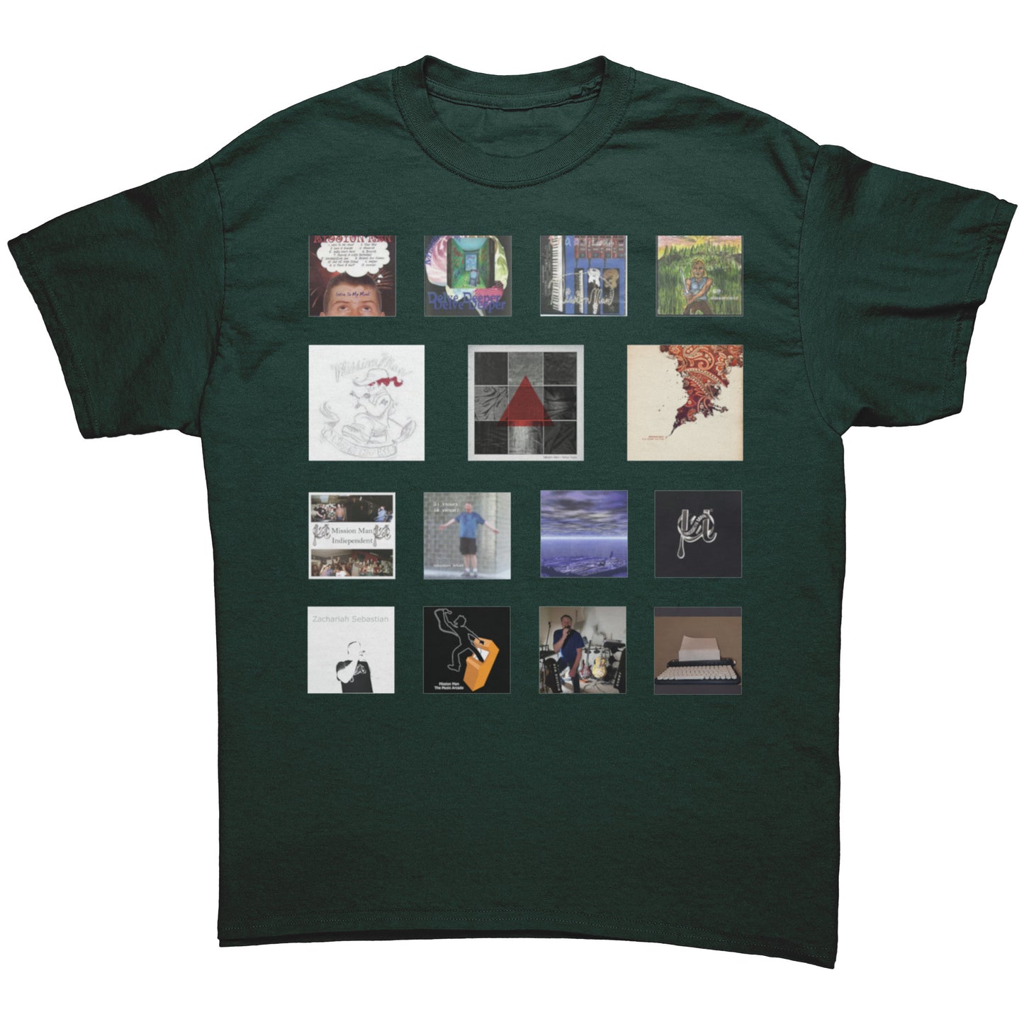 Mission Man First European Tour Shirt with discography on front (first version)