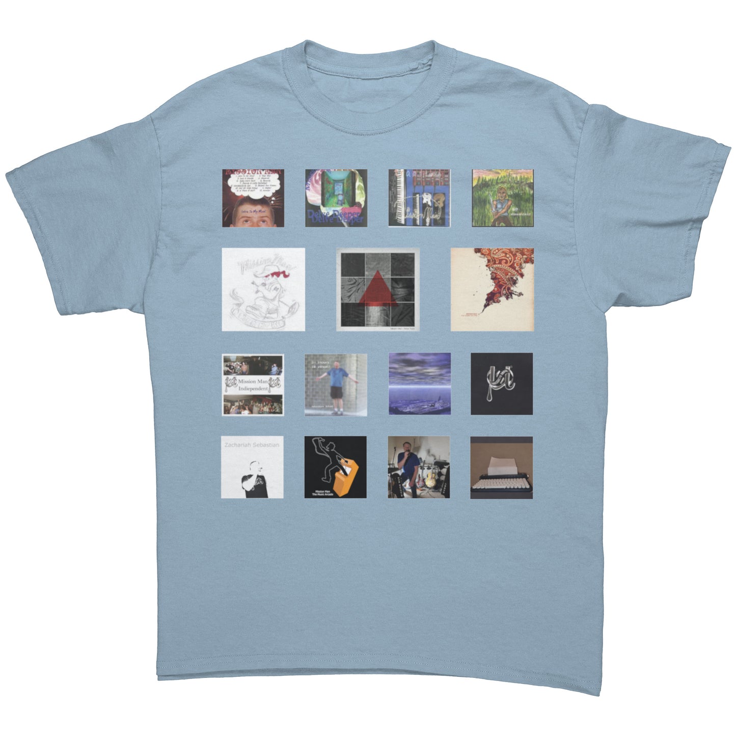 Mission Man First European Tour Shirt with discography on front (first version)