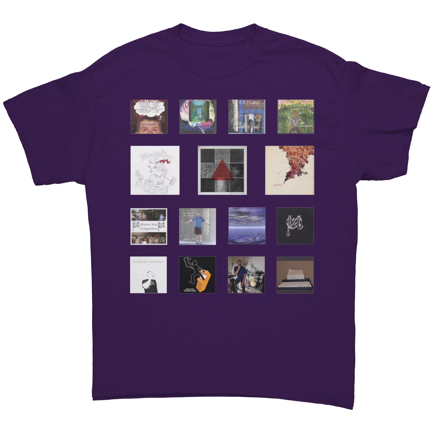 Mission Man First European Tour Shirt with discography on front (first version)