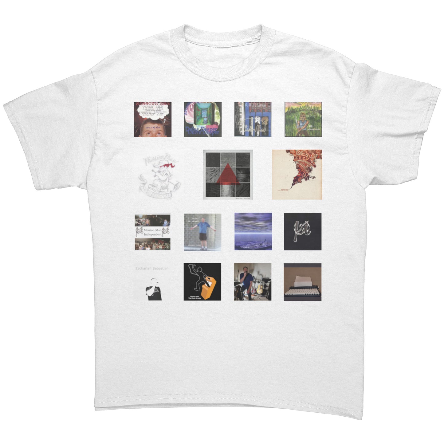 Mission Man First European Tour Shirt with discography on front (first version)
