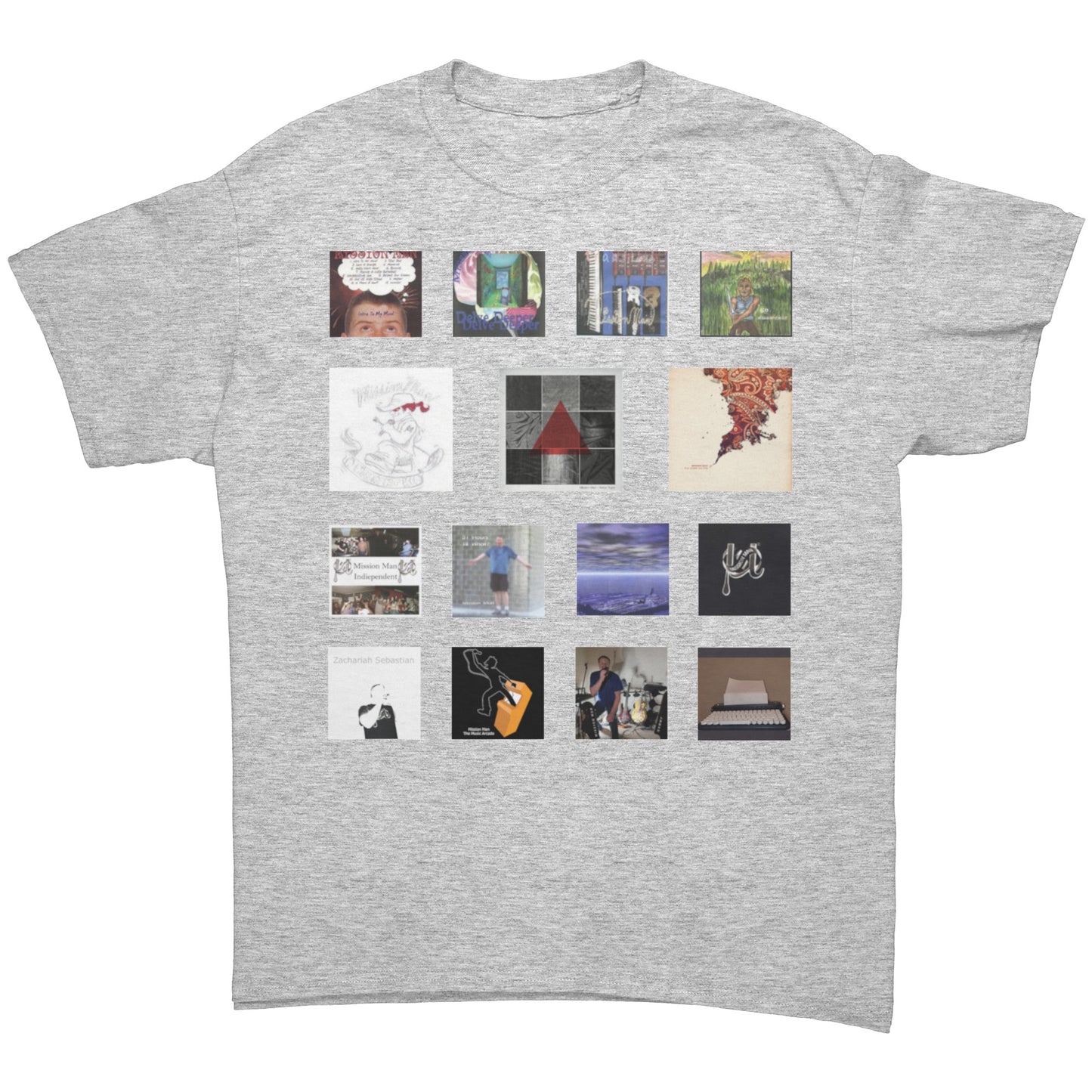 Mission Man First European Tour Shirt with discography on front (first version)