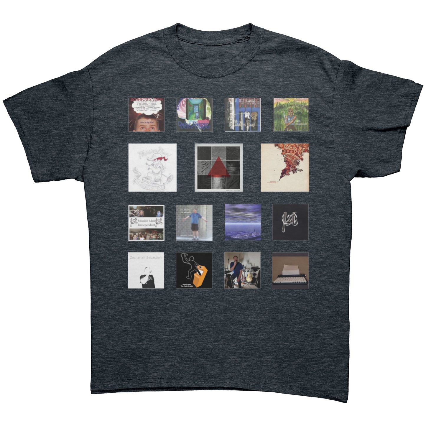 Mission Man First European Tour Shirt with discography on front (first version)