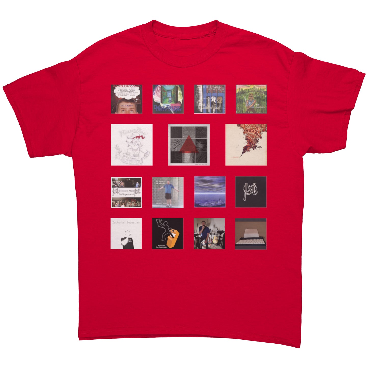 Mission Man First European Tour Shirt with discography on front (first version)