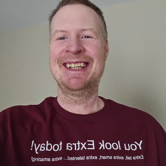 Extra Mirrored Men's Shirt with white lettering