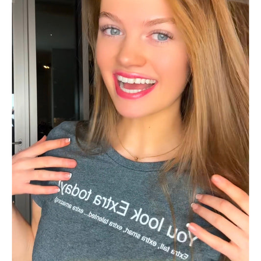 Extra Mirrored Women's Shirt With White Lettering